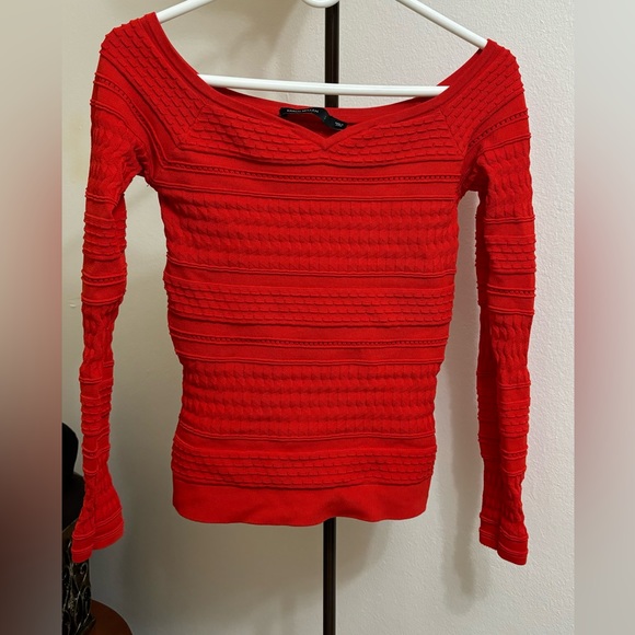 Karen Millen red sweetheart neck long sleeve top - Picture 4 of 4